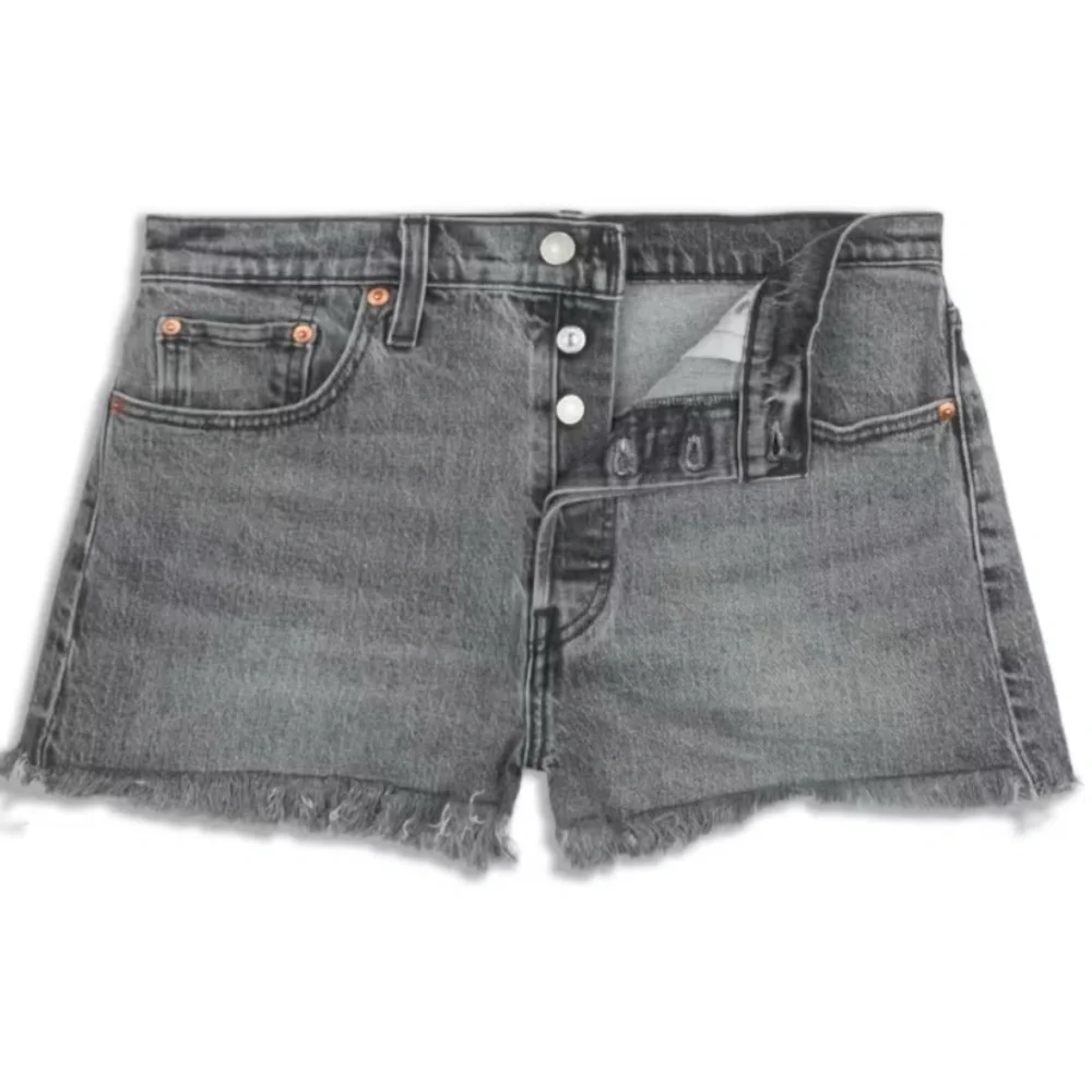 Levi's 501 Charcoal Denim Shorts. Button‎ Fly. High Rise. Women size 26
